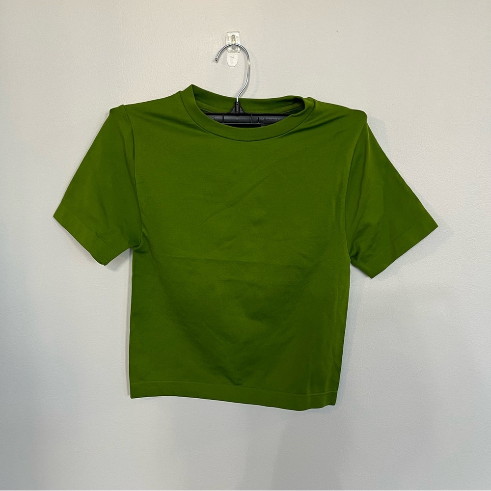 A New Day Women's Slim Fit Short Sleeve Seamless T-Shirt Green Small
